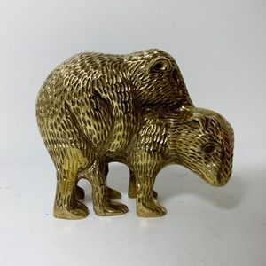 Vintage Brass Mating Bear Figurine